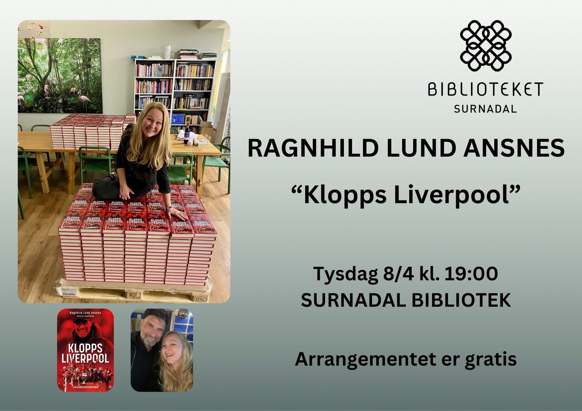 mrs1nil's tweet image. I am home in Norway this week to do two talks in two places I call home: Surnadal (08.04) & Trondheim (10.4)! Both at 7PM. And you are very welcome if you are nearby.
Surnadal is free and at @LitthusTrd there is only a symbolic ticket fee: tinyurl.com/2r562jmd