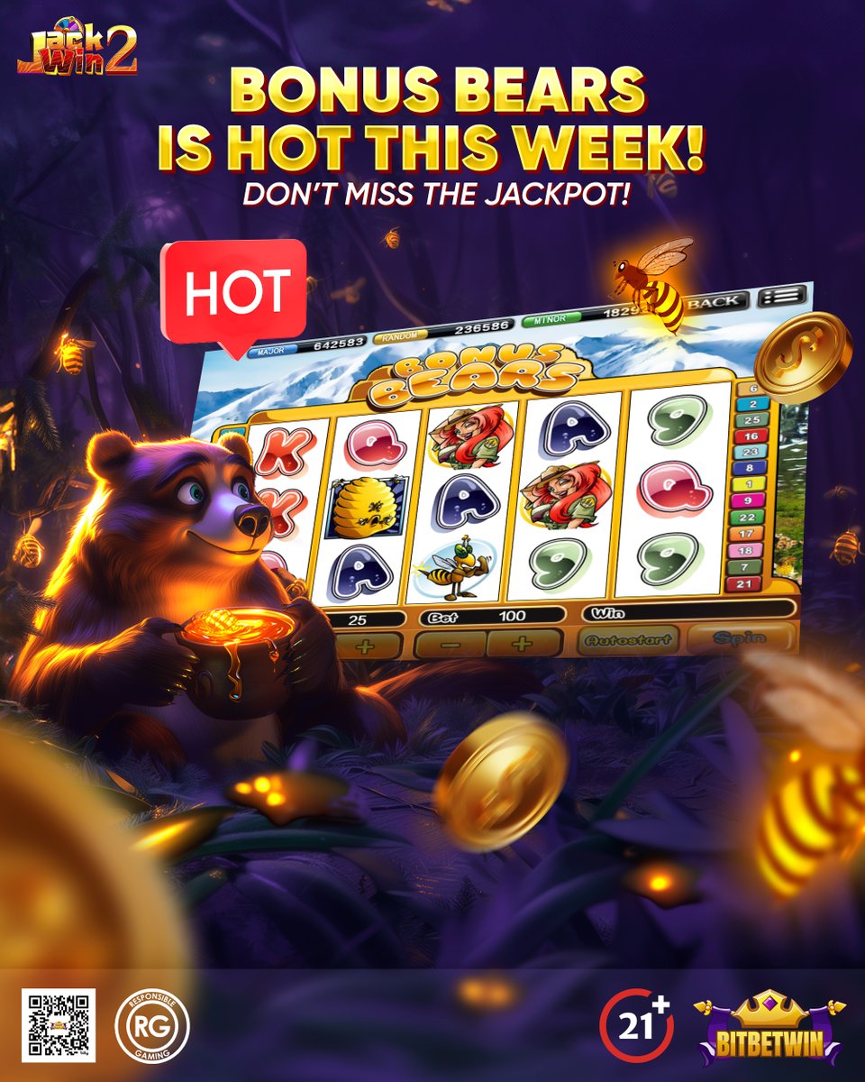 BitbetwinInfo's tweet photo. 🐻💰𝗕𝗼𝗻𝘂𝘀 𝗕𝗲𝗮𝗿𝘀 𝗼𝗻 𝗝𝗮𝗰𝗸𝟮𝗪𝗶𝗻 ����𝘀 𝗪𝗮𝗶𝘁𝗶𝗻𝗴 𝗳𝗼𝗿 𝗬𝗼𝘂!💰🐻

💰Bonus Bears on Jack2Win = big bonuses &amp; huge prizes! 

🎰Spin to win at BitBetWin! 🤑

🕹 Click Here To Play: https://t.co/76qNWnsZo8

#BitBetWin #Bonus #Jack2Win #High5Casino #BTC https://t.co/ENdoIH8hxg