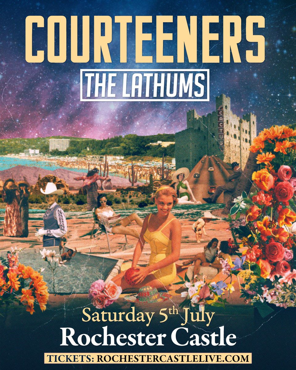 Courteeners (@thecourteeners) on Twitter photo Courteeners headline Rochester Castle on Saturday 5th July with support from <a href="/TheLathums/">THE LATHUMS</a>.
Tickets on sale 9am on Thursday from skiddle.com/e/40911610 Courteeners headline Rochester Castle on Saturday 5th July with support from <a href="/TheLathums/">THE LATHUMS</a>.
Tickets on sale 9am on Thursday from skiddle.com/e/40911610