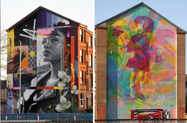 <a href="/LinthouseHA/">Linthouse Hsg Assoc</a> are delighted with the fantastic murals by Jay Kaes and Gera1 as part of <a href="/SWG3glasgow/">SWG3</a>
Yardworks GRID project. We can't believe how quickly they've worked and how they can upscale their artwork into large murals! tinyurl.com/New-Murals