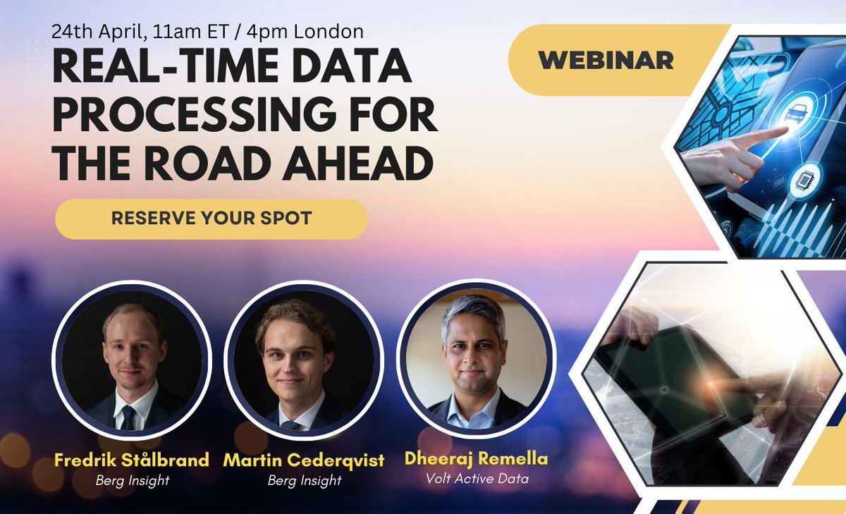 IoTNow_'s tweet photo. WEBINAR: Real-Time Data Processing For The Road Ahead.
24 APRIL | 11 AM ET | 4 PM LONDON
Reserve your spot! https://t.co/Oc1AXuTWKn
#DataDrivenFuture #RealTimeTech #NextGenInnovation
@VoltActiveData https://t.co/an0wttuCRW