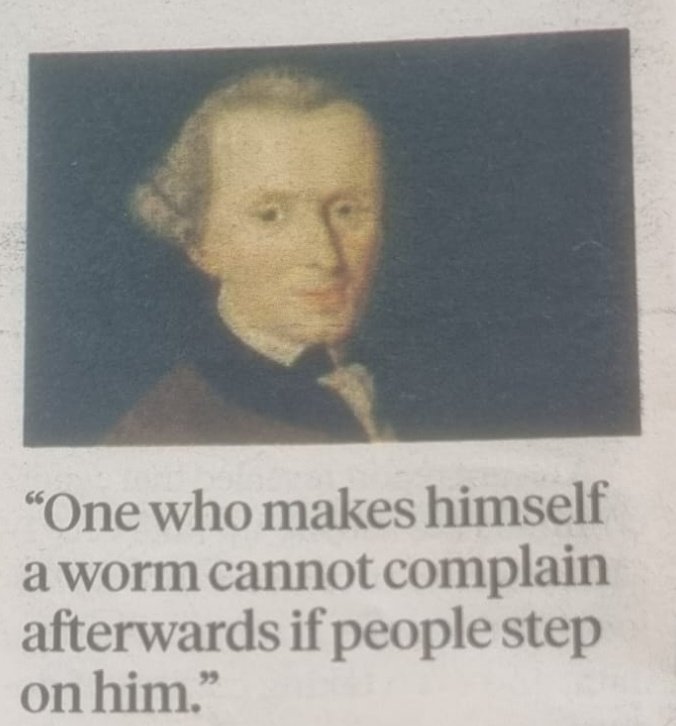 CDVCKenya's tweet photo. Quote of the day 

"One who makes himself a worm cannot complain afterwards if people step on him" - Immanuel Kant

#InvestInComminities https://t.co/yIh92qVwJt