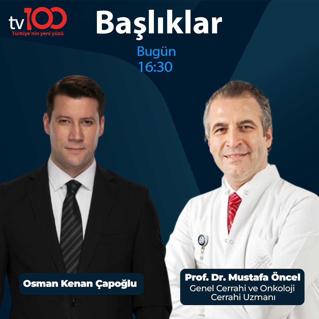 📍Kolon kanseri genç nüfusta belirgin şekilde artıyor!
📍Prof. Dr. Mustafa Öncel, kolon kanserinin bilinmeyenlerini anlattı.

<a href="/capogluosman/">Osman Kenan Çapoğlu</a> soruyor;
<a href="/drmustafaoncel/">Prof. Dr. Mustafa ÖNCEL</a> yanıtlıyor.

Osman Kenan Çapoğlu ile #Başlıklar bugün saat 16:30'da tv100'de!