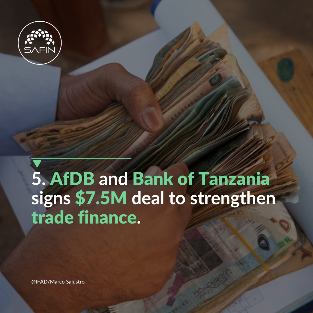 SAFIN (@safin_network) on Twitter photo The <a href="/AfDB_Group/">African Development Bank Group</a> and the Bank of Africa Tanzania (BOAT) have signed a $7.5 million trade finance transaction guarantee facility to boost trade finance activities of the Bank of Africa in Tanzania.
afdb.org/en/news-and-ev… The <a href="/AfDB_Group/">African Development Bank Group</a> and the Bank of Africa Tanzania (BOAT) have signed a $7.5 million trade finance transaction guarantee facility to boost trade finance activities of the Bank of Africa in Tanzania.
afdb.org/en/news-and-ev…