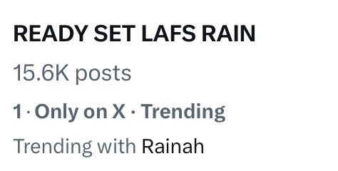 TeamRainOFC's tweet photo. We’re trending at number one!

@iwanttfc 
@starmagicphils 

READY SET LAFS RAIN https://t.co/Gs13BAr3Dx