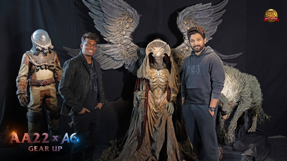 Vedikaiparpavin's tweet photo. @sunpictures @alluarjun @Atlee_dir #AlluArjun 's #AA22 &amp; #Atlee #A06  new Creature &amp; characters are unique and The story is unbelievable 🔥🔥🔥🔥 https://t.co/YY475dgSGd