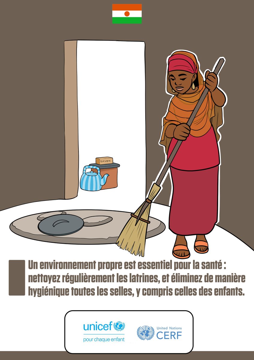 🌟 L’hygiène commence par un bon réflexe… chaque jour !
Gardez les latrines propres et éliminez toutes les selles correctement, même celles des tout-petits.
Un lieu propre, c’est moins de risques pour vos enfants et votre famille. 💧👨‍👩‍👧‍👦

#TsaptaRayuwaCe #HananeYanGatiBafounay