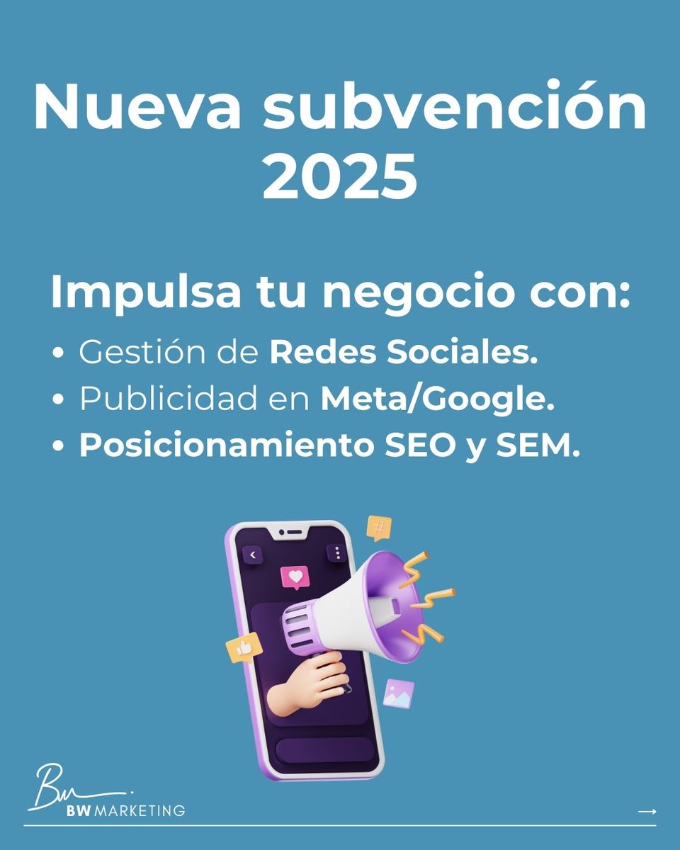 BWMarketingEs's tweet photo. 🎯 ¡Comercios de Castilla-La Mancha! Consigue hasta un 70% de ayuda para tu marketing digital. Redes, publicidad y SEO. Hasta el 3/05/25.
📩 contacto@bwmarketing.es | 649 60 89 15 | https://t.co/gdXzxo7dPM https://t.co/ilxGL8JH4X