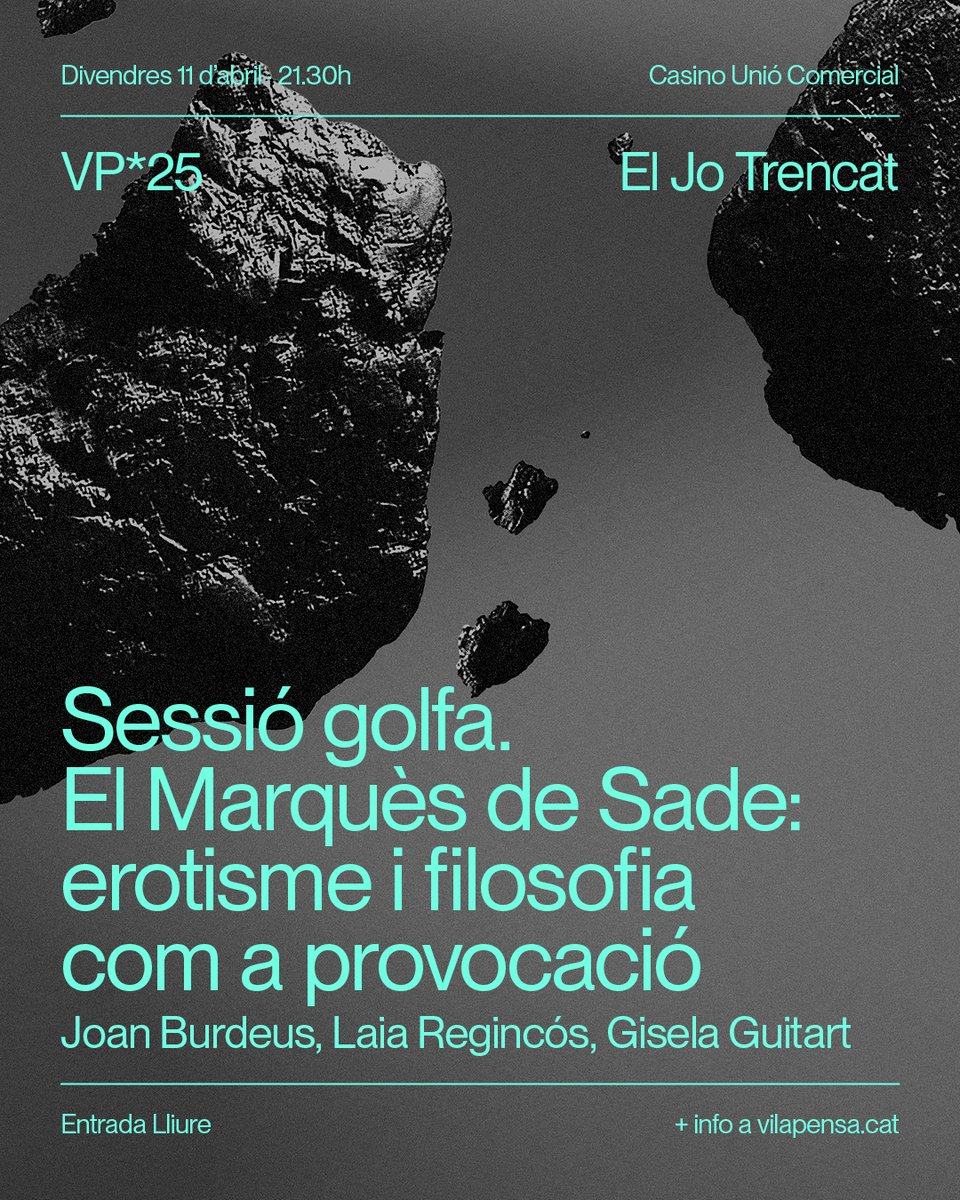 vilapensa's tweet photo. 🪢 I a la nit gaudirem de la sessió golfa amb el Marqués de Sade on debatrem sobre l'erotisme i la filosofia com a provocació.

Ens veiem al #VilaPensa2025

https://t.co/x2fzGJEhBj

#FestivaldePensament #PensamentVilafranca https://t.co/b9w001anHH
