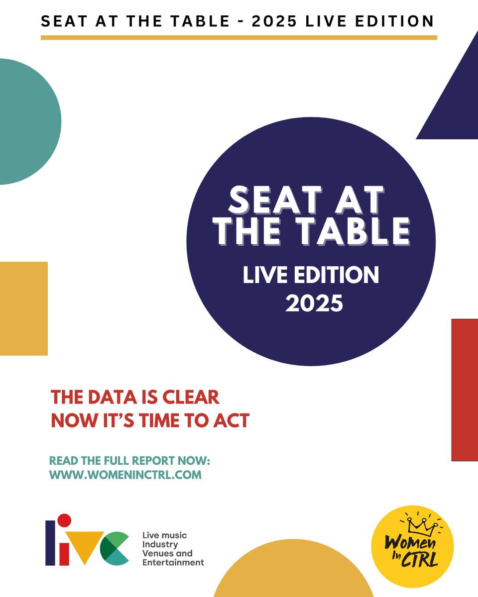 <a href="/womeninctrl/">Women in CTRL</a>  and  LIVE Edition 2025, the first-ever benchmarking report on gender and ethnicity representation in leadership across the UK live music industry organisations.
 Full Report : livemusic.biz/expert%20group…