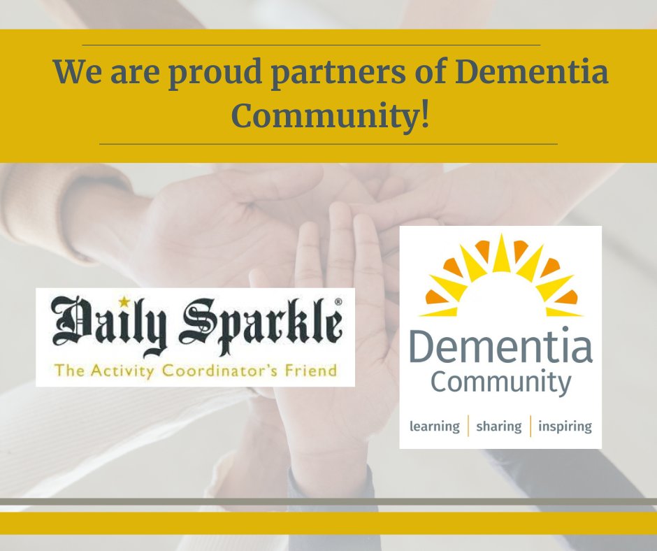 The Daily Sparkle (@dailysparkleuk) on Twitter photo We are proud to be supporting <a href="/JDementiaCare/">Dementia Community</a> to help build and strengthen engagement with all people affected by dementia ✨
Supporting those living with dementia, their families and the care professionals who work with them 💛
#Dementia #DementiaCare #ActivityCoordinators We are proud to be supporting <a href="/JDementiaCare/">Dementia Community</a> to help build and strengthen engagement with all people affected by dementia ✨
Supporting those living with dementia, their families and the care professionals who work with them 💛
#Dementia #DementiaCare #ActivityCoordinators