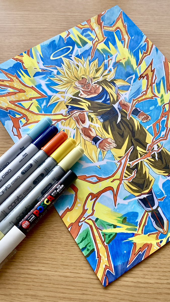 taso_art_1123's tweet photo. ドッカンバトルより
【未曾有の恐怖への抵抗】 超サイヤ人3孫悟空(天使)を模写しました！

#ドラゴンボール　#ドッカンバトル　#模写　#コピック https://t.co/BT5lGlgJSK
