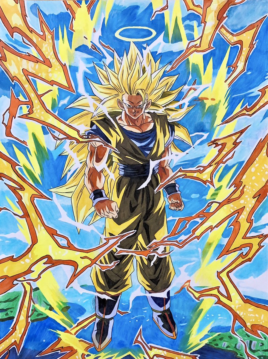 taso_art_1123's tweet photo. ドッカンバトルより
【未曾有の恐怖への抵抗】 超サイヤ人3孫悟空(天使)を模写しました！

#ドラゴンボール　#ドッカンバトル　#模写　#コピック https://t.co/BT5lGlgJSK