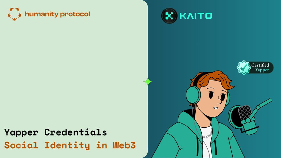 TamilCrypt0's tweet photo. Humanity Protocol X with Kaito  1/ In Web3, wallets don’t talk - your content does.

The collaboration @Humanityprot and @KaitoAI
introduces Yapper Credentials, a revolutionary way to verify your identity based on social influence.  #YapperCredentials #HumanityProtocol #kaitoaiai

What are Yapper Credentials?
Think of them as proof of social clout: verifiable credentials linked to your Twitter (X) profile.

It’s not just about follower count - it’s about influence, engagement, reputation.  Additionally, high-quality

Yapper will be rewarded more $H token

Humanity x Kaito = On-chain Influence Graph  With this partnership, your Yapper Credentials can unlock gated communities,

influence DAO voting power, determine airdrop eligibility, and even access job markets based on how trustworthy and relevant your social identity is.

Social identity in Web3 = influence + authenticity.   Yapper Credentials, portable across chains, let you flex your status in DAOs, dApps, and governance.

It’s your voice, on-chain, proving you’re a player not a puppet.

Imagine this future
☑️Access to an alpha Discord = Yapper Level 3
☑️DAO contributor vote power = Engagement quality + verified Humanity ID
☑️Lending protocols offer better terms for reputable profiles

So, what’s social identity in Web3?  It’s your verified vibe earned through real talk, backed by tech.

Humanity x Kaito’s Yapper Credentials make you a Web3 VIP. How will you shape the future with it?

How to get started?
☑️Sign up Kaito account: https://t.co/fYiXZWwtN3
☑️Start making content on X to earn Yap points and climb the leaderboard