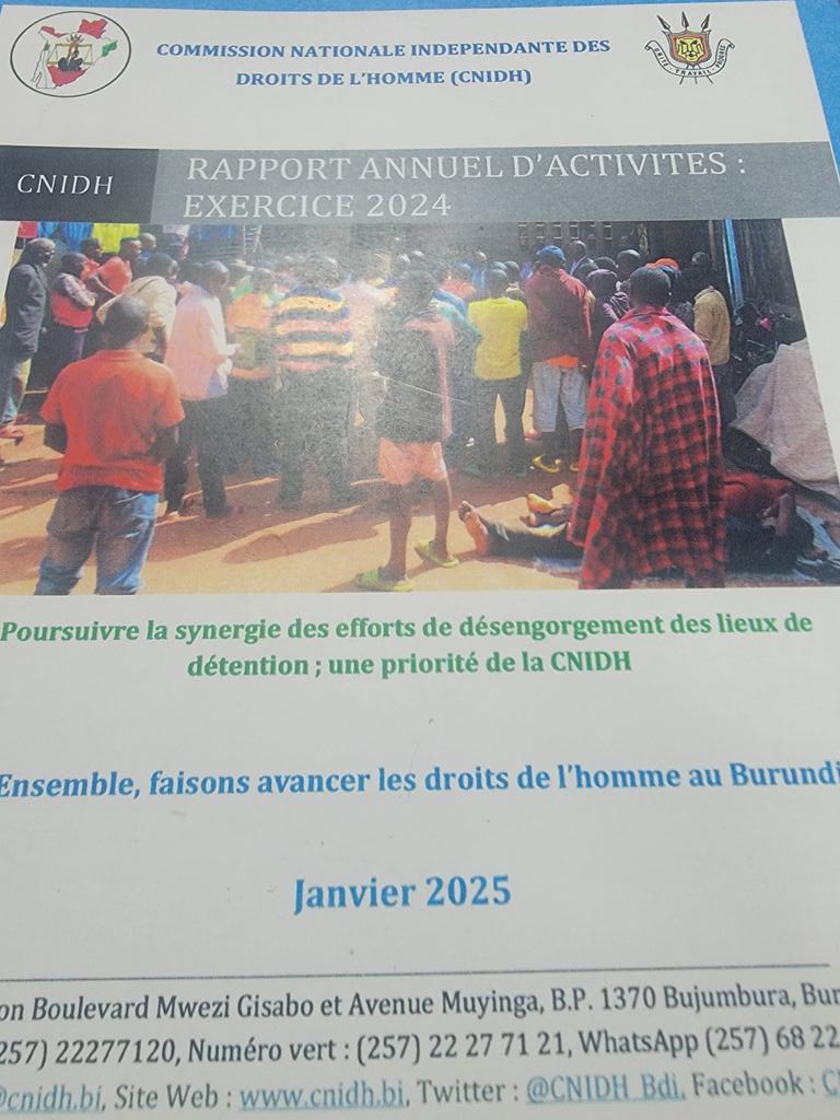 Ravi d'avoir représenté le SNU à la présentation du rapport annuel de la commission nationale indépendante des droits de l'homme. Félicitations au Burundi pour le maintien du statut A. J'ai profité pour rappeler le droit à la santé au moment où nous célébrons la JMS.