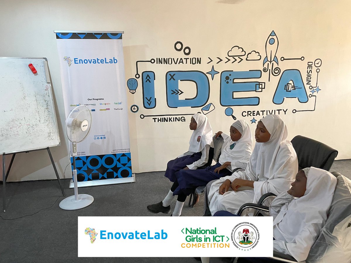 Enovatelab's tweet photo. We spent the past couple of weeks with our mentees from the National Girls in ICT Competition of the @fmocde They’re working on a revolutionary solution to support food and vegetable farming in their community and the country as a whole. It’s so inspiring to work with https://t.co/YJzocLc5Op