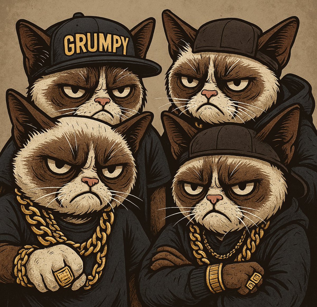 grumpy_xrpl's tweet photo. The Grumpy Army doesn’t fear any TARIFFS! 
We’re unstoppable, grumpy, and mad, always ready to fight. 
When the world challenges us, we respond with strength and courage. 
Nothing can stop us! 😾

#GrumpyArmy #Strong #Brave #Grumpy #Mad #XRPL https://t.co/kYYpDZdwo4