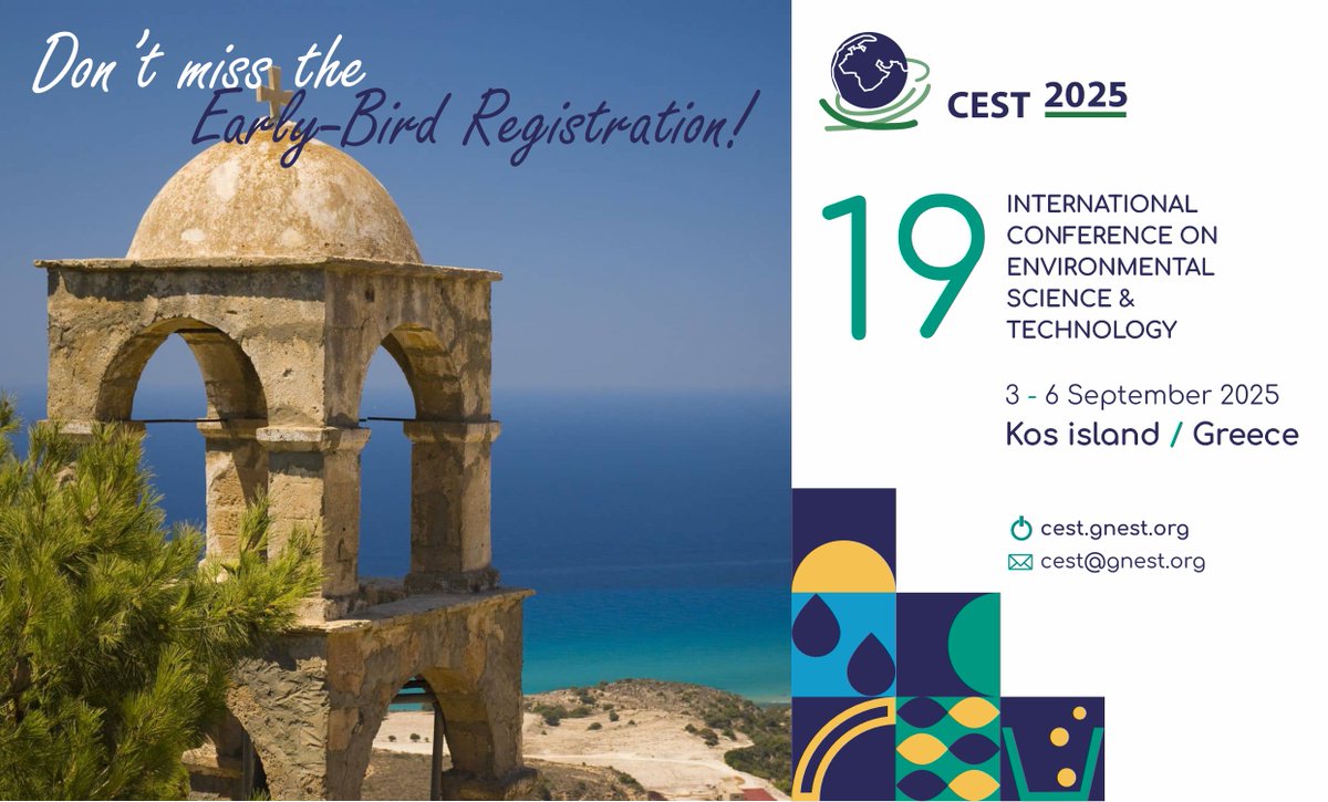 CEST2025_KOS's tweet photo. 🌍 Why attend #CEST2025?
✅ Top research &amp; global experts
🏝️ On Kos Island, Greece
👩‍🔬 Young scientist focus
🔁 Circular economy &amp; sustainability
📈 Indexed publications
👉 https://t.co/dkYl7iWMHW https://t.co/6sbTM63rkG