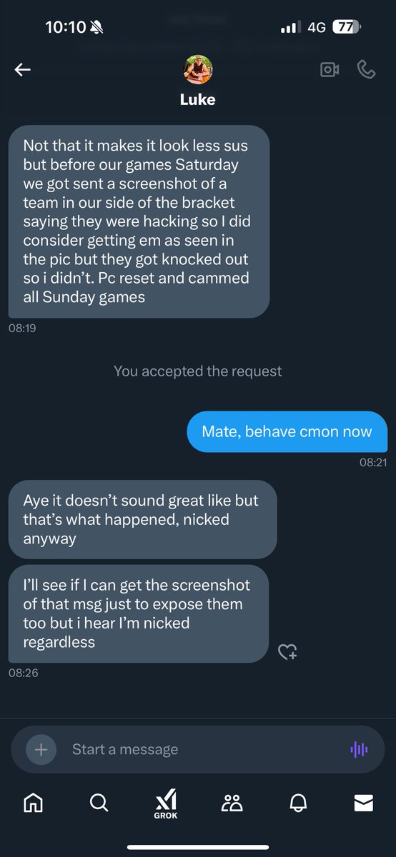 Was letting it play out and see if anything was sent to expose anyone else but nothing so here’s the justification story 🥱

If you’re in a cheating discord should be enough to get you gone from Challengers, No legit person has any reason to be near cheats.