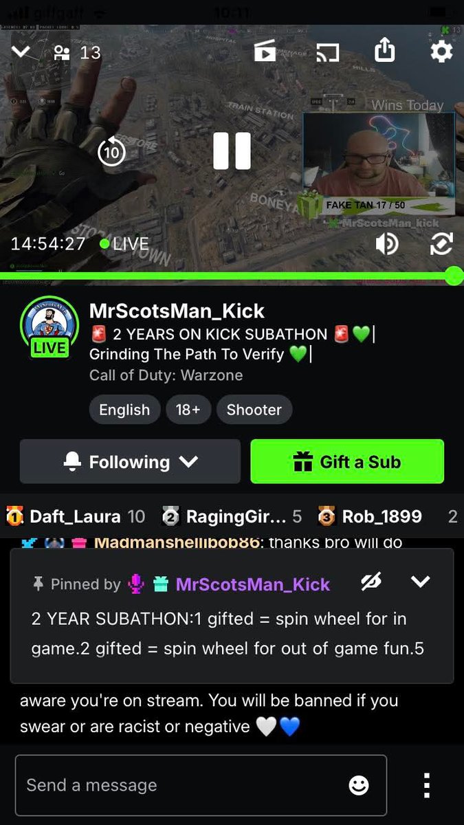 MrScotsManFB's tweet photo. good morning legends were smashing our first ever 2 YEAR ON KICK SUBATHON were live still were smashing it 15 hours done so far come pop in and say hi @kick @KickCommunity @KickFeature https://t.co/m2ePUNirED
