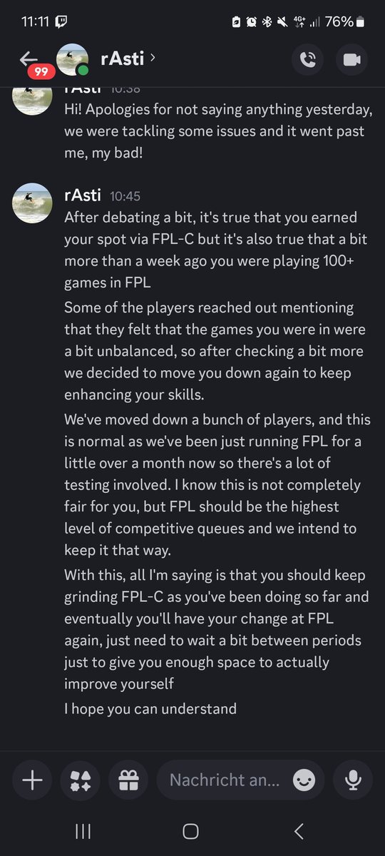 So like the promotion system to FPL just isn't real.

Yes I played FPL a lot when I was in it and yes I had 40% wr, but I still was the first placed tank in FPLC. Doesn't make any sense to not give me a trial cause if I was the best tank the others wouldn't perform better in FPL.