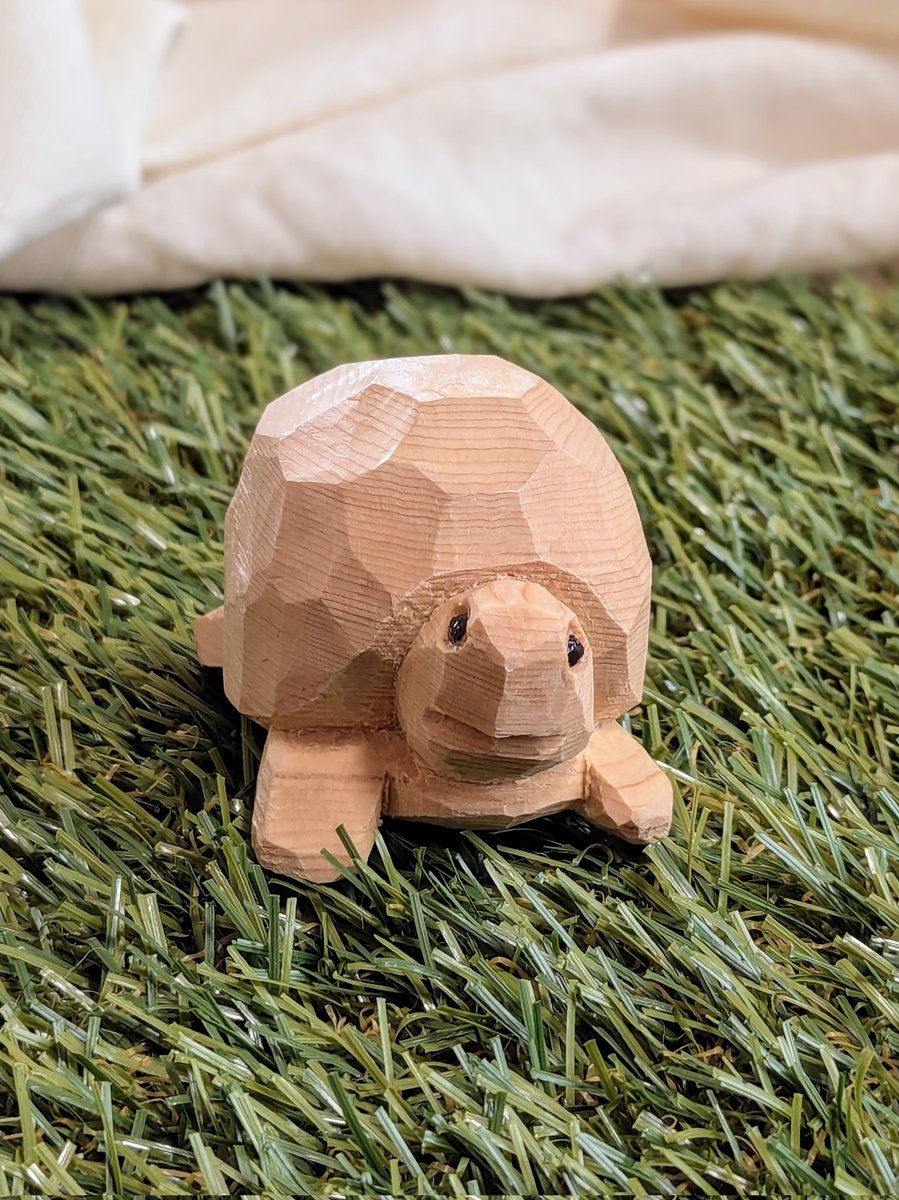 リクガメの木彫りです！
#木彫り教室生徒作品