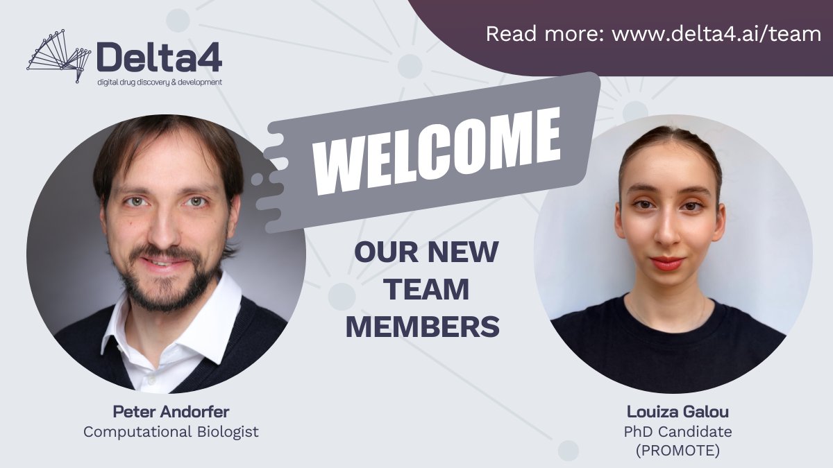 Thrilled to welcome two new minds to #TeamDelta4!
Peter joined us in mid January, and Louiza just came on board as a PhD within our EU-funded project.
Exciting times ahead! 🚀🧪
#DrugRepurposing #Biotech #PhD #EUresearch #LifeSciences