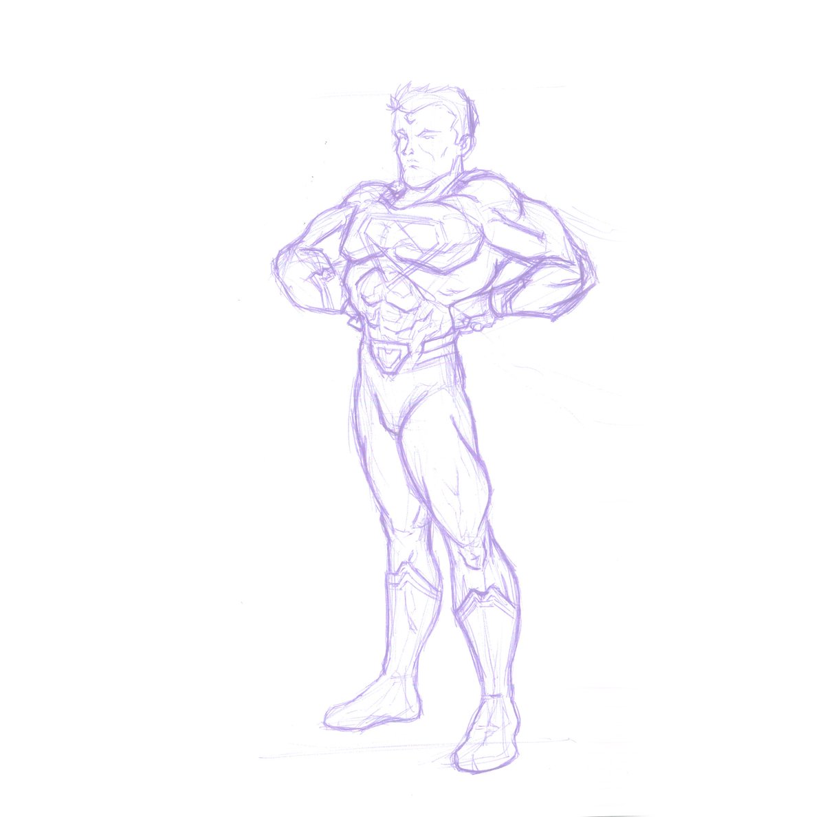 Esta vez me ha dado por hacer mi versión del primer superheroe, el que inició todo, el gran #superman 
Y esta ilustración se la dedico a <a href="/jolivarestolosa/">Javi Olivares 📹 LBDK #Superman #LookUp ❤️💙💛</a> que creo que me suena que le gusta algo este personaje 😁
#dc