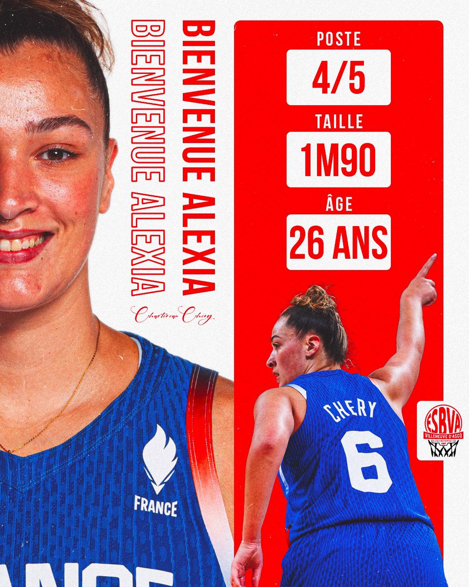 ✍️ 𝗔𝗹𝗲𝘅𝗶𝗮 𝗖𝗵𝗲𝗿𝘆 (𝗖𝗵𝗮𝗿𝘁𝗲𝗿𝗲𝗮𝘂) 𝗿𝗲𝗷𝗼𝗶𝗻𝘁 𝗹’𝗘𝗦𝗕𝗩𝗔-𝗟𝗠 ! 🔴⚪️

➕ Détails et réaction de notre Manager Général disponibles ici : esbva-lm.com/communique-off… 👈

#AllezLesGuerrières