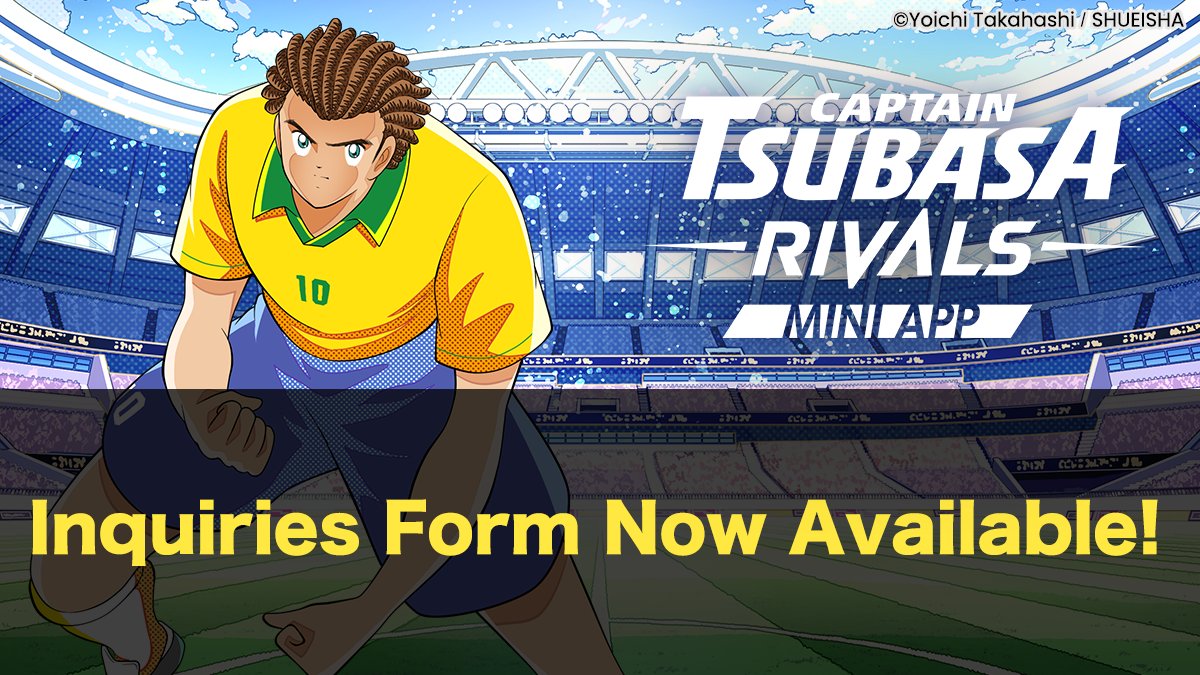 TsubasaRVonTG's tweet image. ／
📢 We’ve launched an inquiries form!
＼

Thank you for your patience!
To ensure everyone can enjoy Captain Tsubasa -RIVALS- and the NFT Gacha with peace of mind, we've opened a dedicated contact form✨

If you encounter any issues or bugs related to the game, please report…