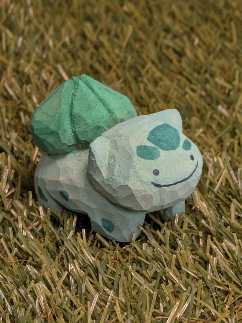 メタモンのフシギダネの木彫りです！
#木彫り教室生徒作品