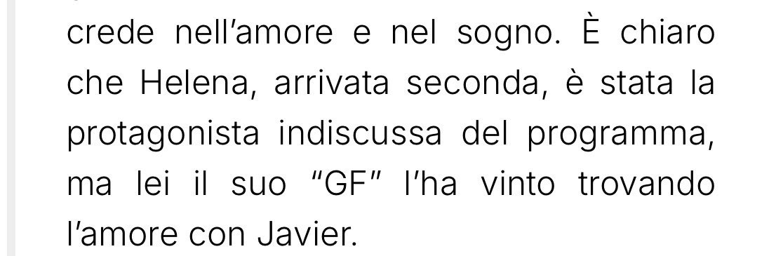 Alfonso Signorini “È chiaro che Helena arrivata seconda è stata la protagonista indiscussa del programma” 

PELATO✨✨✨