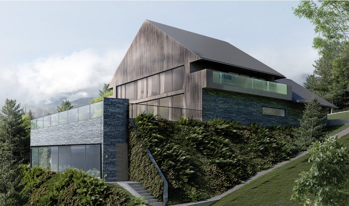 etnografik's tweet photo. Taki domek teraz projektujemy, jest kilka wersji tego domku ale ja odobiście lubię tą pancerną #architektura #projekty https://t.co/uRcbaiXzNr