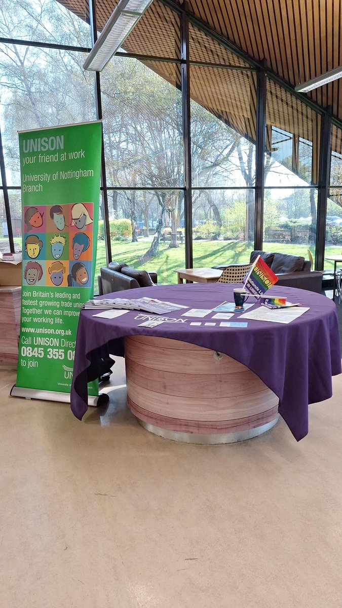 UnisonUon's tweet photo. Our chair Louise Stonard is in KMC cafe today, Tuesday, till 12.30pm to answer #FutureNottingham qs and sign people up to #UNISON if you are not yet a member: APM1-3, estates and facilities, childcare services. We can signpost others to UCU and Unite. @UNISONinHE @UNISONEastMids https://t.co/g64yT4kfwI