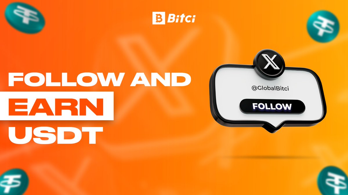 Follow &amp; Win USDT! 💵

🔸Follow <a href="/GlobalBitci/">Bitci Global</a>
🔸Retweet this post
🔸Tag two friends

Be one of 5 lucky winners to receive 100 USDT!

#Bitci #BitciGlobal