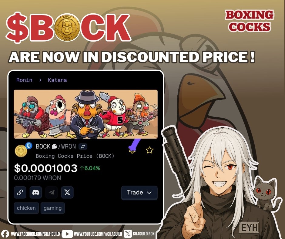 Ekiz1023's tweet photo. The market is down, $BOCK is discounted now.
Let's go $BOCK-inggg go! A great time to buy while prices are low. Excited for the potential growth ahead!
NFA, DYOR! Stay informed and make decisions wisely!
#GGDoesitdifferent @0xheydaddy https://t.co/tZzCxFehm8