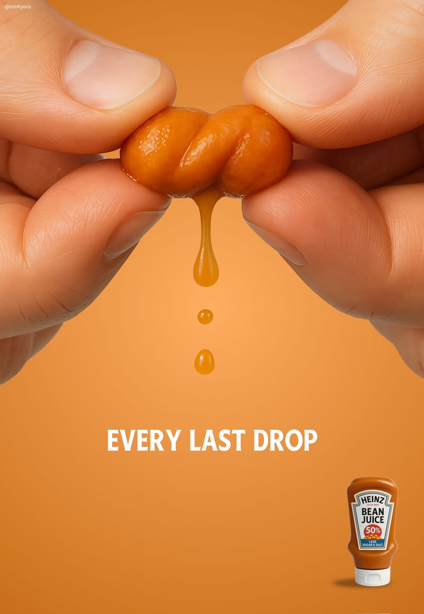 TomHyoos's tweet photo. Every Last Drop 🤏
#BeanJuice @OneMinuteBriefs @NoContextBrits @HeinzUK https://t.co/kwOgeUCguX