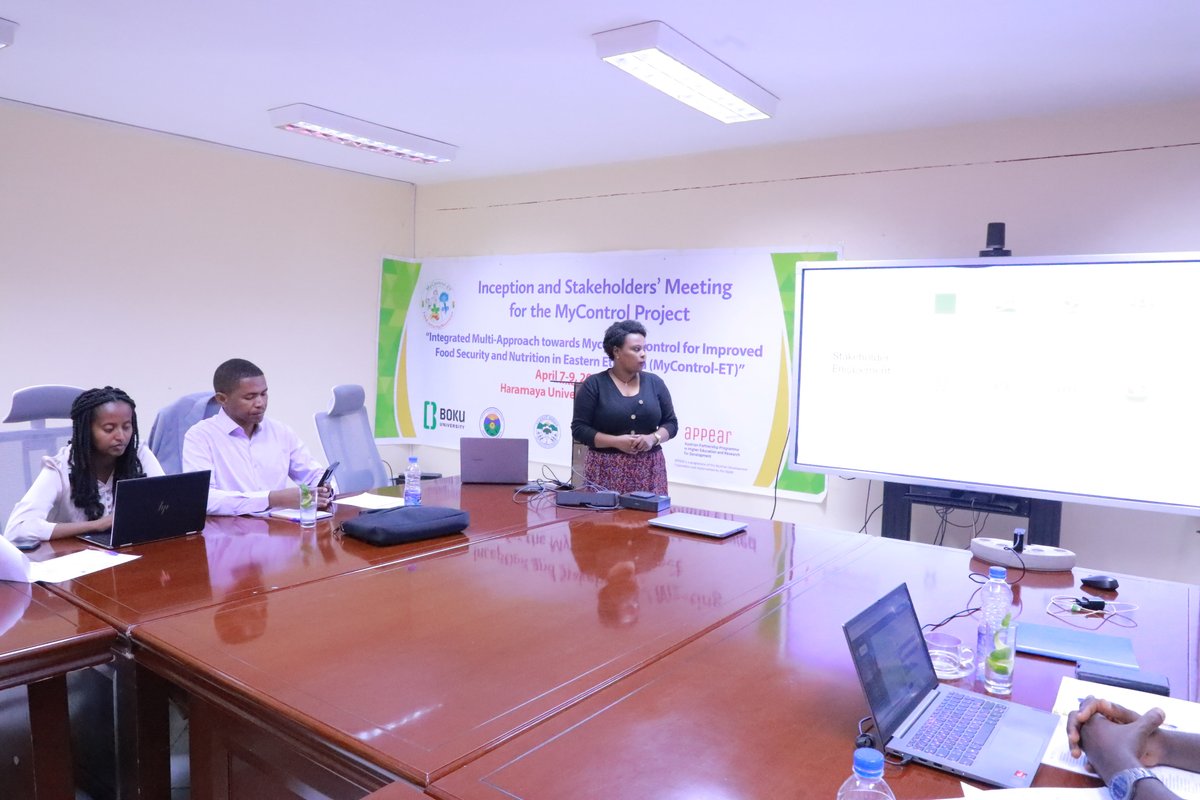 MyControl2025's tweet photo. Day 2: MyControl-ET Project Activities &amp; Protocols  
Date: April 8, 2025 | @Haramaya University  
The momentum continues!  
Today, the project team from Haramaya, Oda Bultum, and BOKU University discussing core activities and protocols essential to the project’s success. https://t.co/PZ3SceidP6
