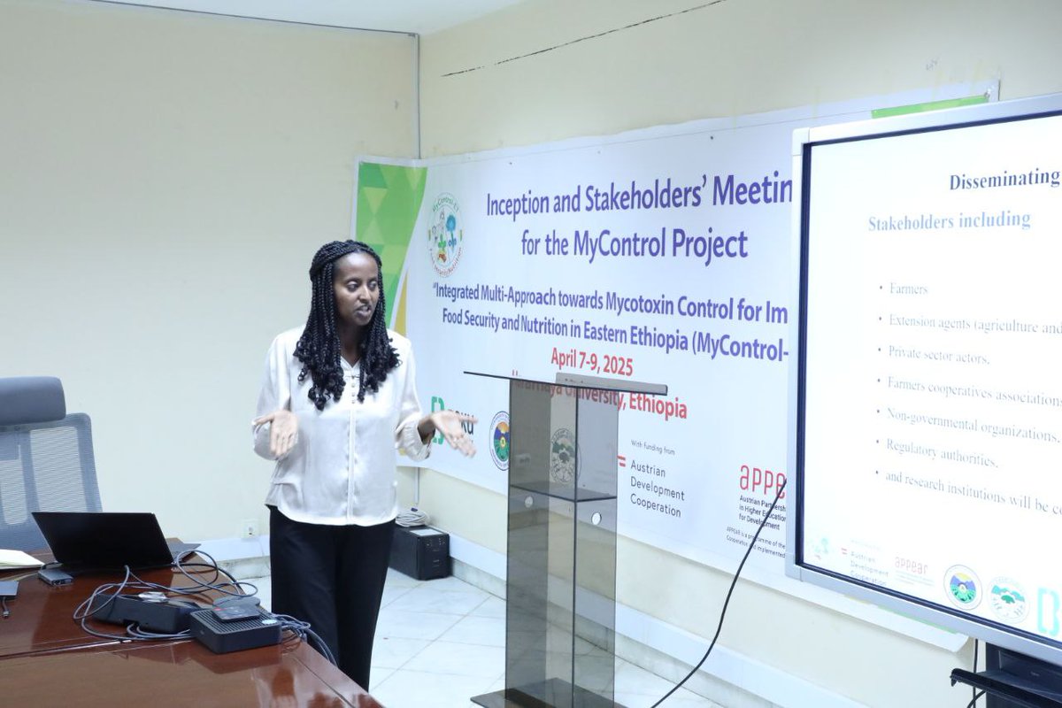 MyControl2025's tweet photo. Day 2: MyControl-ET Project Activities &amp; Protocols  
Date: April 8, 2025 | @Haramaya University  
The momentum continues!  
Today, the project team from Haramaya, Oda Bultum, and BOKU University discussing core activities and protocols essential to the project’s success. https://t.co/PZ3SceidP6