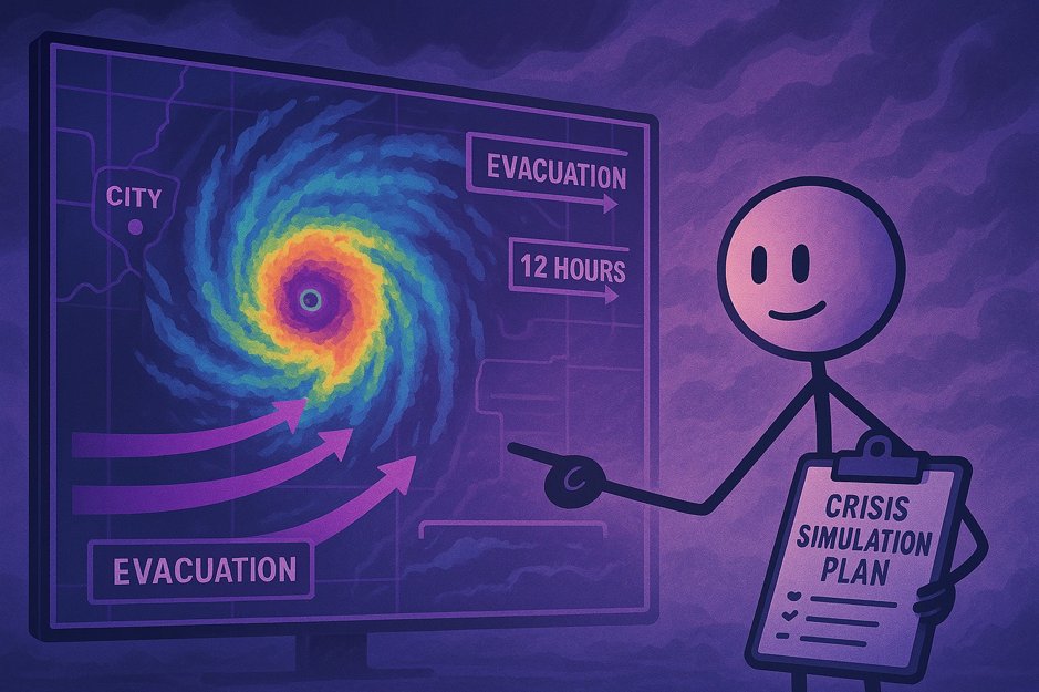 BeST_Wargaming's tweet photo. What if a Category 4 hurricane was headed straight for your headquarters? 
Evacuations underway 
Supply chains disrupted 
Customers need answers 
 
Without a tested plan, confusion takes over. 
Resilience starts with preparation. Test your response. Build a crisis-ready culture. https://t.co/DEGqQeEt32