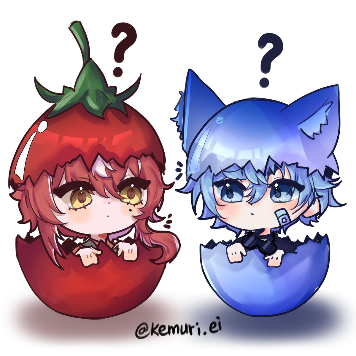 Kemuri_ei's tweet photo. [AKA VIRTUAL - SOL.4CE] (⁠人⁠*⁠´⁠∀⁠｀⁠)⁠｡⁠*ﾟ⁠+
Chibi Harris Caine and Souta Izumi Themed Eggs

Made by: @Kemuri_ei 

#harristhetic #SoutaArt #Chibi #chibiart #Vtuber #VGenCode #VGenChallenge https://t.co/PPTzk99pL3
