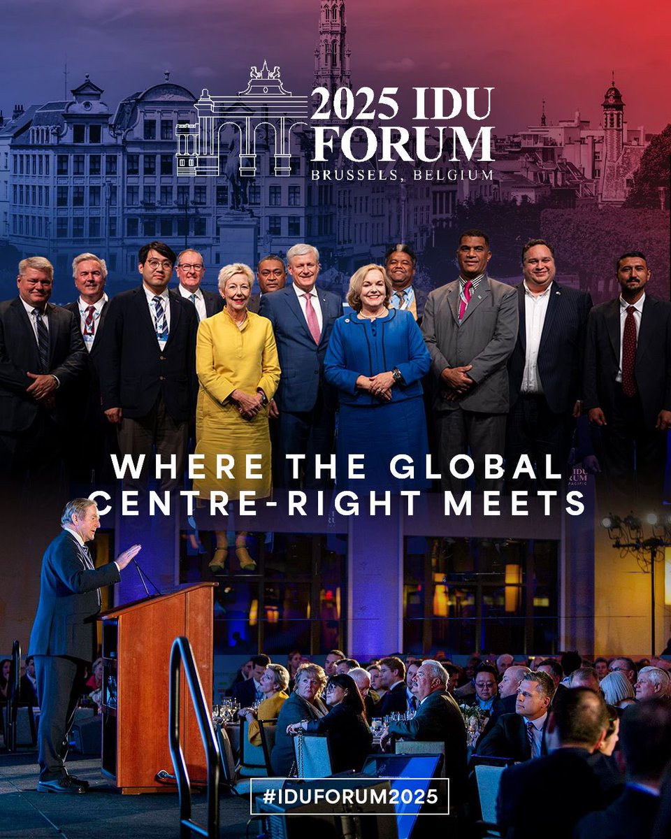 The IDU is where the global centre-right meets! Join us this May at the 2025 Forum Brussels! Register now! 🇪🇺