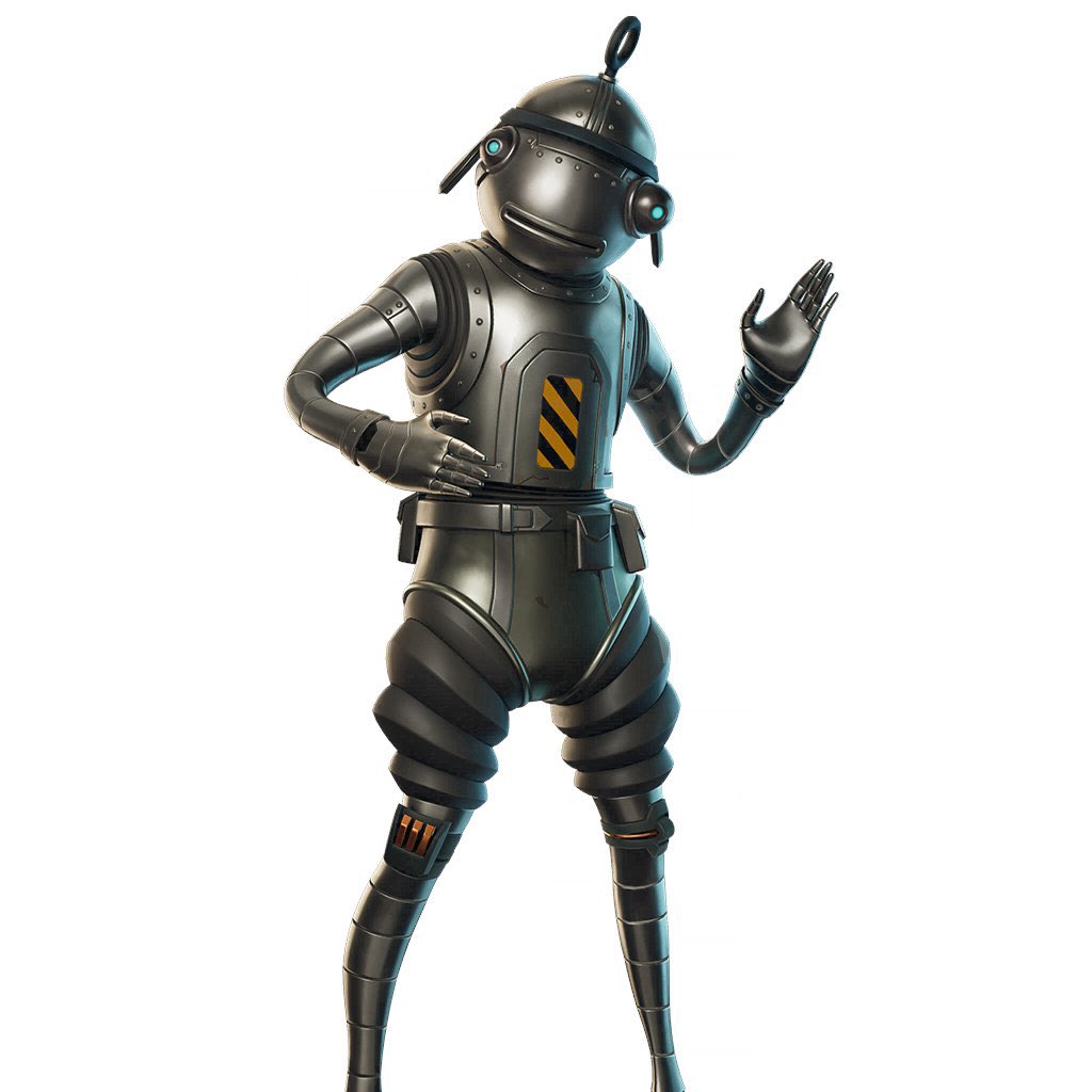 mehjiklurray's tweet photo. I’m so ready for both of these skins… and the light-up shoes. I must also give a shout out to the ode-to-AI survey skin that is giving me digital Pinocchio meets 2016’s The Boy. #Fortnite #RoboFishstick #BeatMan https://t.co/elraiU79JG