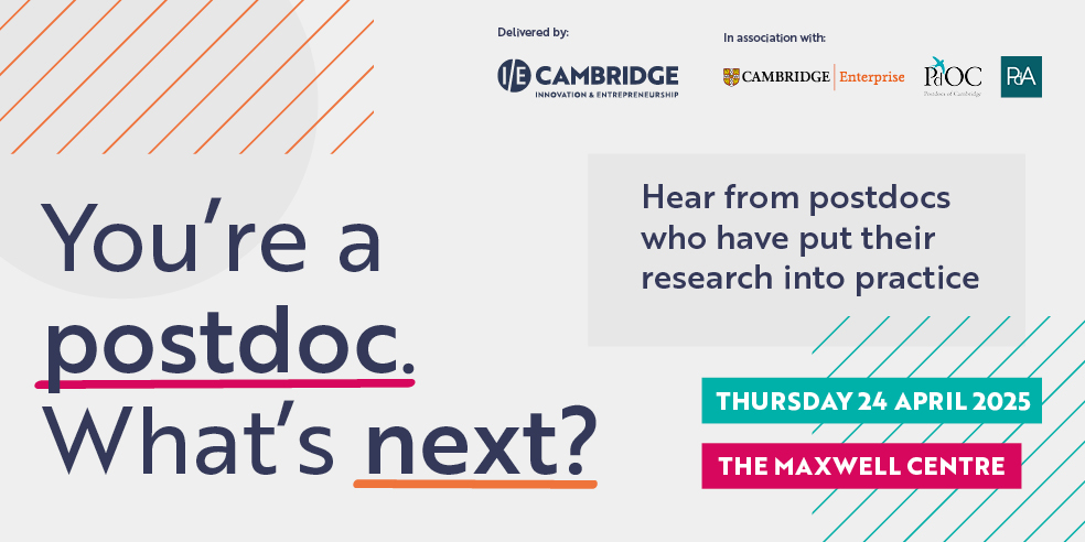 If you missed our post-doc event, join <a href="/CambridgeIE/">CIE</a> <a href="/UCamEnterprise/">Cambridge Enterprise</a> and others in two weeks' time for another opportunity to better understand what career options are available to you. eventbrite.co.uk/e/youre-a-post…