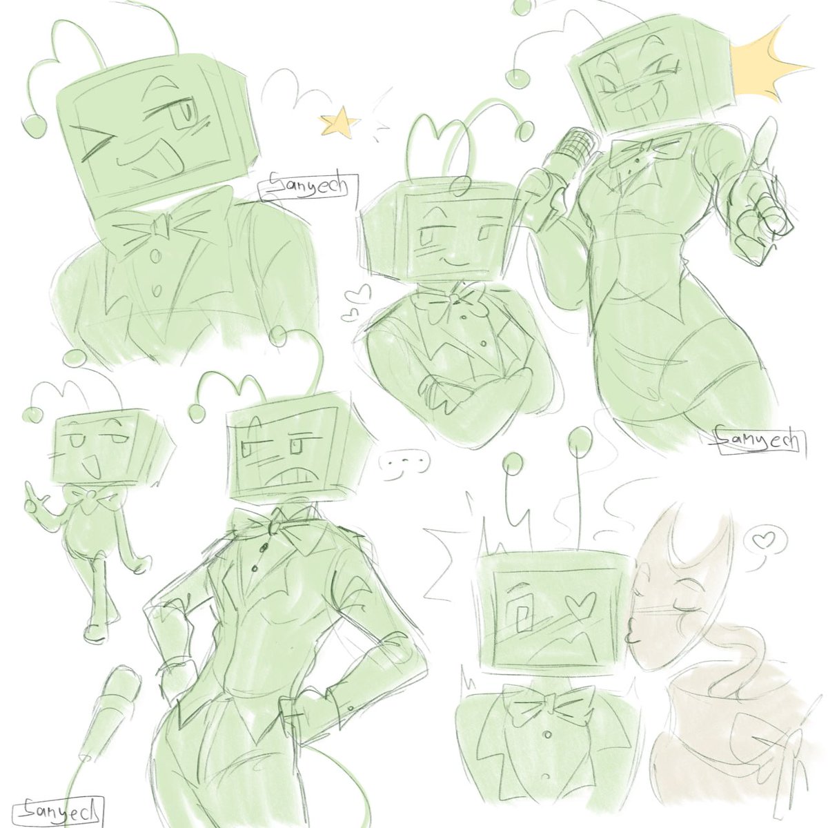 Sanyechsan's tweet image. Vee doodles &amp;gt;_&amp;lt;)!!

#dandysworld