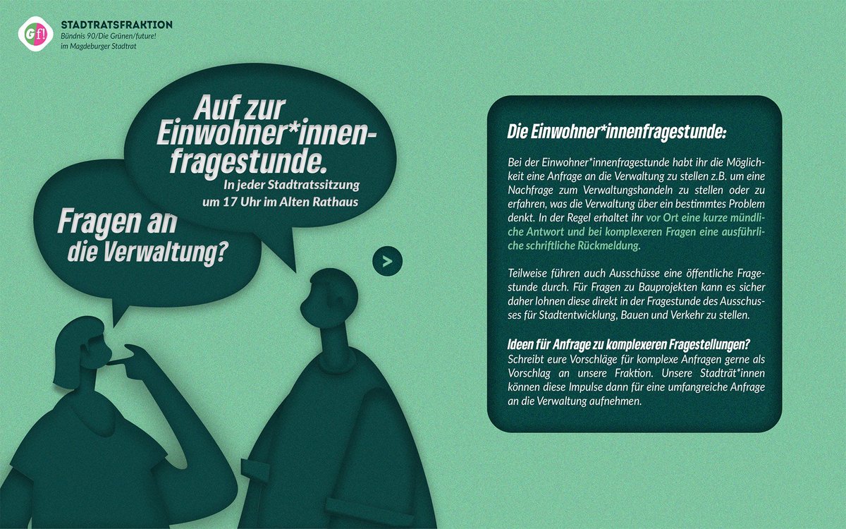Wusstet ihr, dass ihr der Verwaltungsspitze auch selbst direkt ein paar Fragen stellen könnt? Die Einwohner*innenfragestunde macht es möglich. In jeder Stadtratssitzung könnt ihr um 17 Uhr eure Fragen stellen.