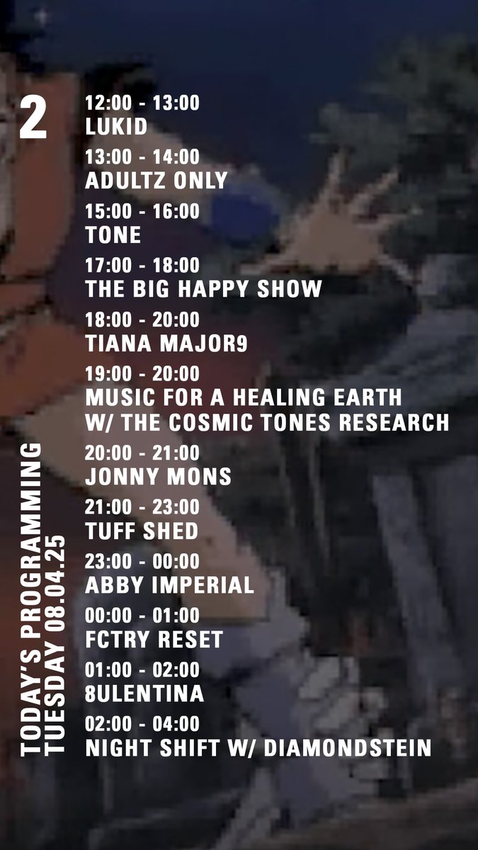today on nts.live/2
<a href="/TianaMajor9/">TM9</a> <a href="/8ULENTINA/">8ULENTINA</a> <a href="/DiamondsteinAV/">Diamondstein 🌘🐀</a>