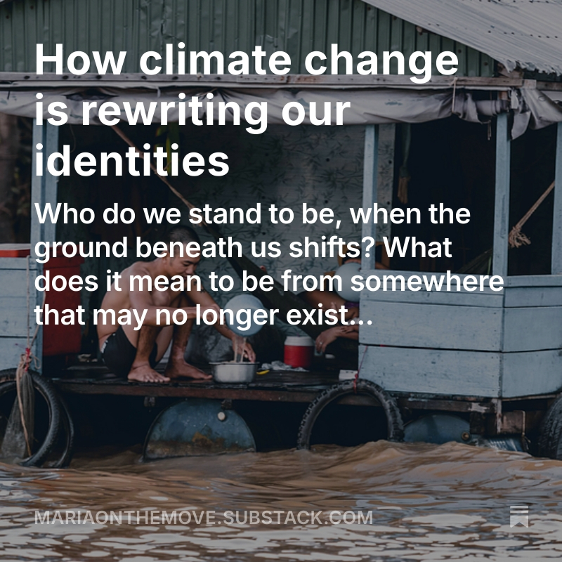 MariaShumusti's tweet image. 🌍Climate change is rewriting who we are.
From Tuvalu to the Sahel to coastal Bangladesh—place-based identities are being erased in real time. #ClimateCrisis

✍️My latest essay: shorturl.at/VzBC3