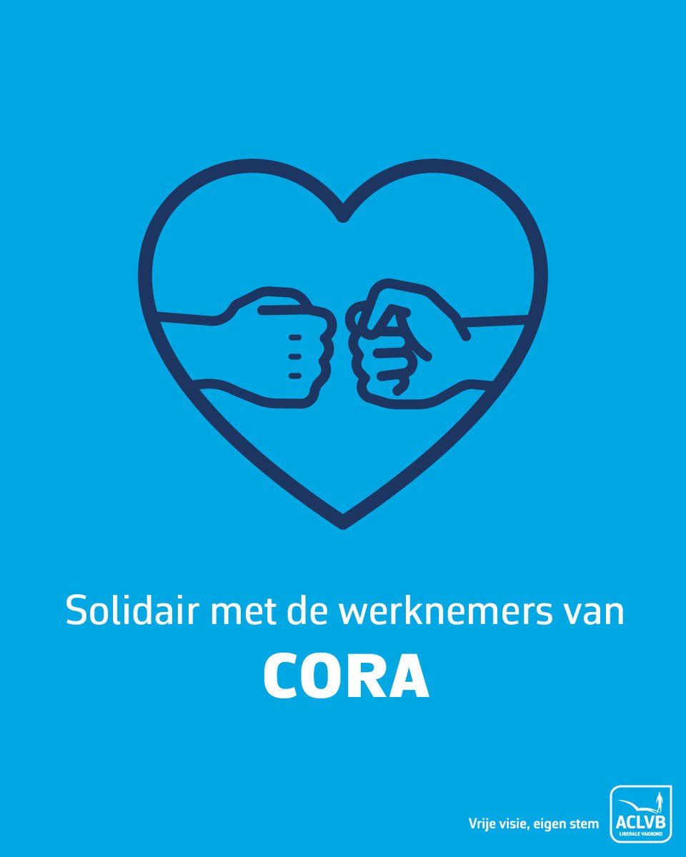 💙 Wij staan achter de 1779 medewerkers van CORA.

1779 mensen verliezen hun job. 1779 mensen leven al maanden in onzekerheid. 1779 mensen verdienen beter.

✊ Als vakbond staan wij klaar.
✊ Om te steunen.
✊ Om te verdedigen.

#Solidariteit  #Steun #Vakbond