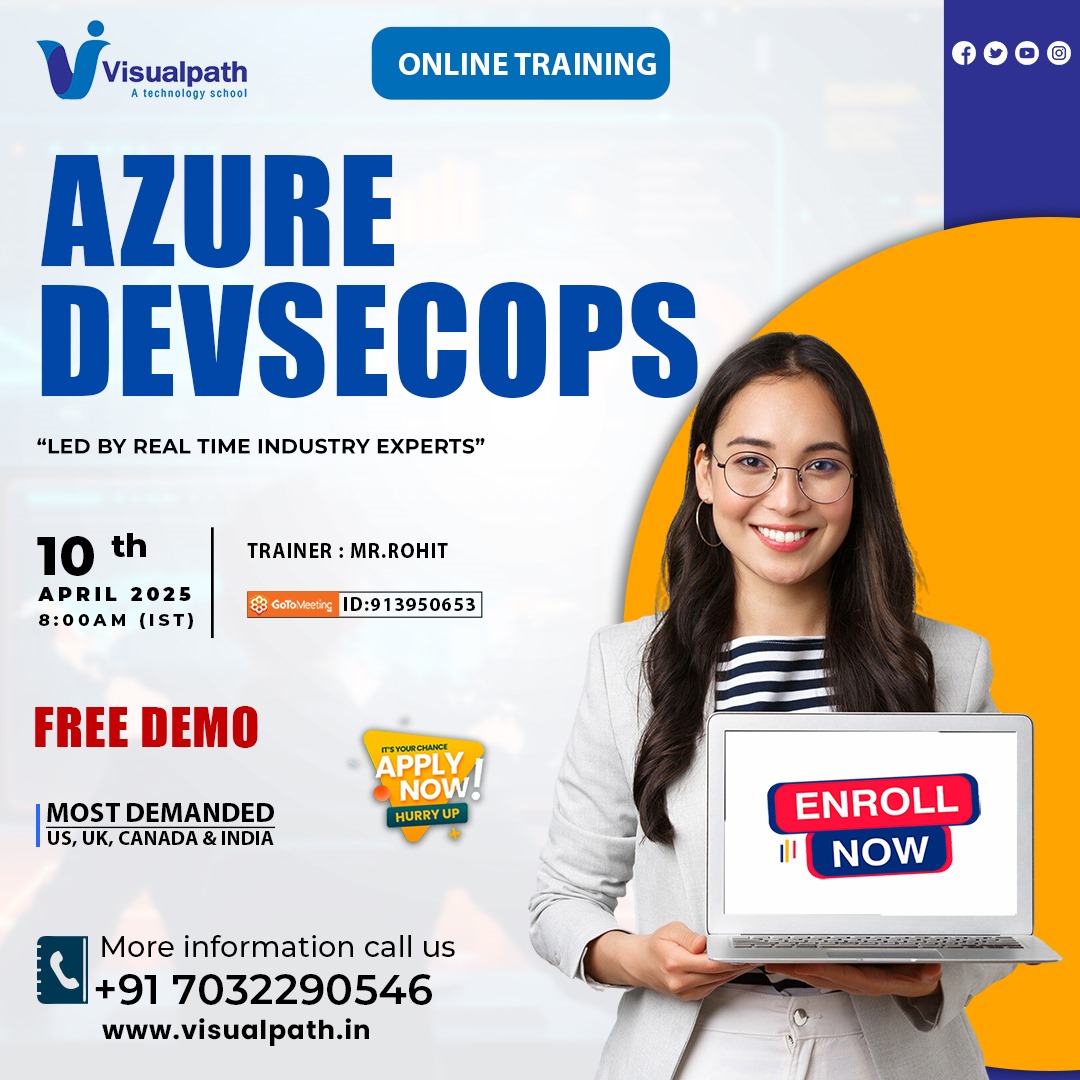 VisualpathPro's tweet image. Join link: meet.goto.com/913950653
Attend Online #FreeDemo On #AzureDevSecOps
Demo on: 10th April 2025 @ 8:00 AM (IST).
Call us: +91 7032290546
WhatsApp: wa.me/c/917032290546
Visit: visualpath.in/azure-devops-o…
#AzureDevSecOps #DevSecOpsTraining #CloudSecurity #clouds #Microsoft